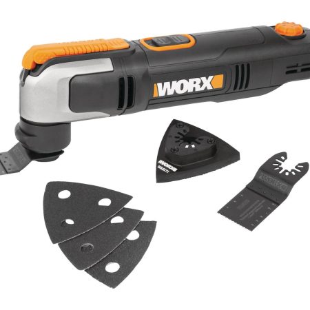 WORX WX686L 2.5A Variable Speed Oscillating Multi-Tool with Clip-In Wrench, Blade & Sanding Pad