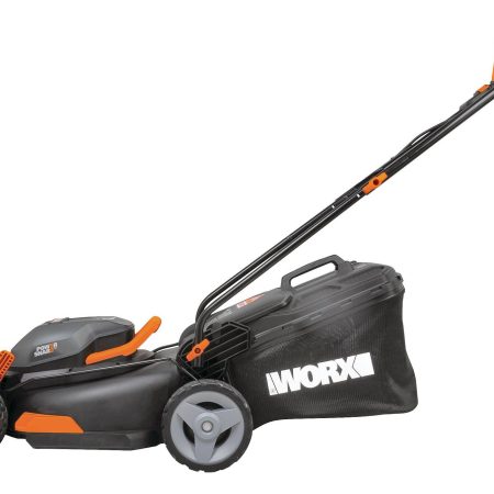 WORX 2-in-1 2x20V 4Ah Battery Cordless Brushed Walk Behind Push Lawn Mower, 17-in