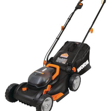 WORX 2-in-1 2x20V 4Ah Battery Cordless Brushed Walk Behind Push Lawn Mower, 17-in