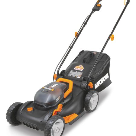 WORX 2-in-1 2x20V 4Ah Battery Cordless Brushed Walk Behind Push Lawn Mower, 17-in