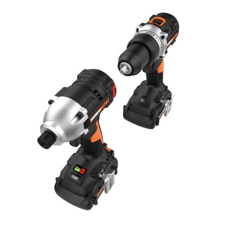 WORX WX971L Nitro 20V Lithium Ion Brushless Cordless Hammer Drill & Impact Driver Combo Kit