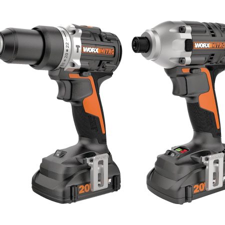 WORX WX971L Nitro 20V Lithium Ion Brushless Cordless Hammer Drill & Impact Driver Combo Kit