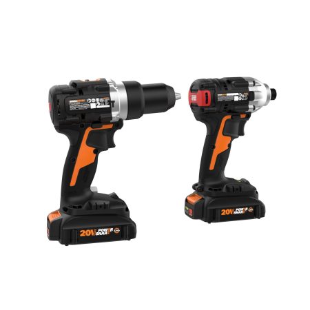 WORX WX971L Nitro 20V Lithium Ion Brushless Cordless Hammer Drill & Impact Driver Combo Kit