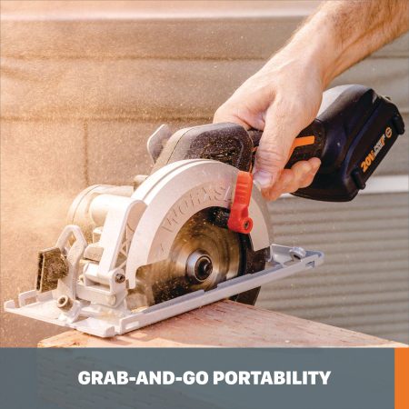 WORX WX531L.9 WORKXSAW Nitro 20V Power Share Cordless Compact Circular Saw, Tool Only, 4-1/2-in