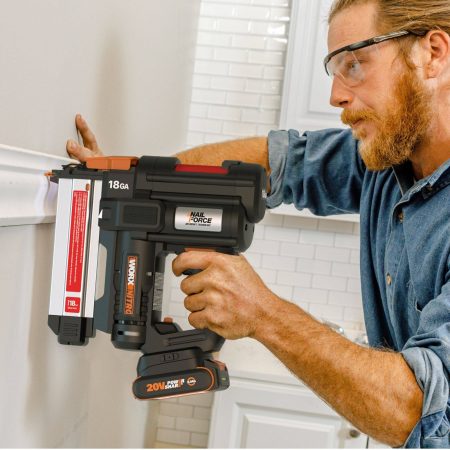 WORX NITRO WX842L 20V 18-Gauge Cordless Brad Nailer with Tool-Free Jam Release