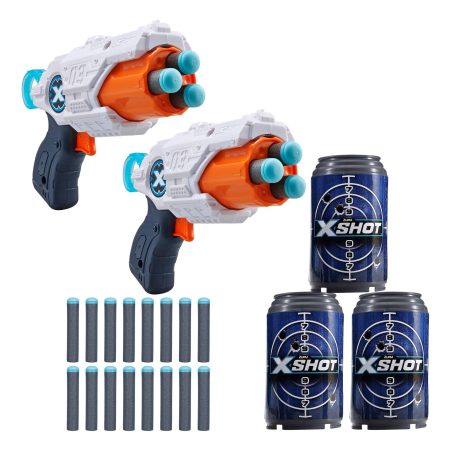 ZURU X-Shot MK 3 Foam Dart Blaster Set With 16 Darts, 2 Players, Age 8+