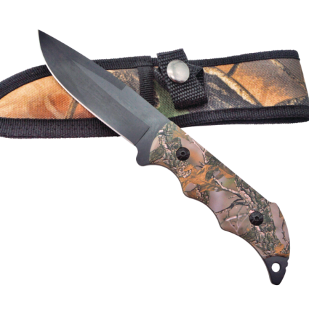 Yukon Gear Camo Fixed Blade Hunting Knife w/ Sheath