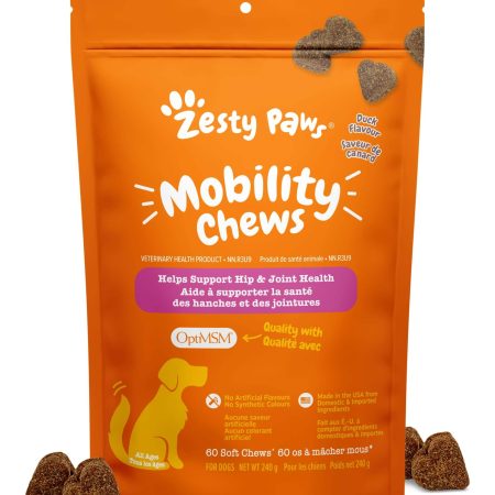 Zesty Paws® Hip and Joint Mobility Chews™ Duck Flavour Soft Chew Dog Supplement, 60-pk