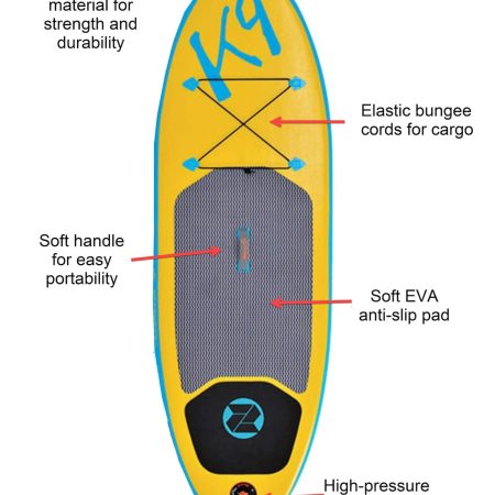 Zray K9 Teen Inflatable Stand Up Paddle Board, 8-ft