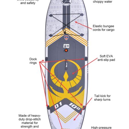 Zray D1 Inflatable Stand Up Paddle Board, 10-ft