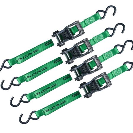 MotoMaster 1,500-lb Carbon Ratchet Tie Downs, Weatherproof, 1-in x 14-ft, 4-pk