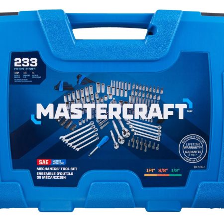 Mastercraft Socket Set, 233-pc, SAE / Metric, Nickel-Chrome Plating