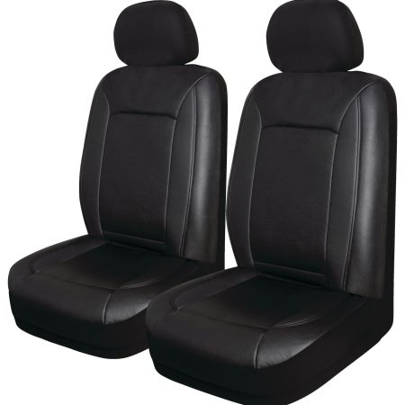 AutoTrends Faux Leather Ultimate Fit Truck Seat Cover, 2-pk