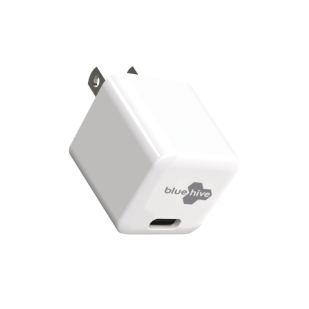 Bluehive 30 Watt USB-C Fast Charge PD Wall Charger for Smartphones & MacBook Air, White