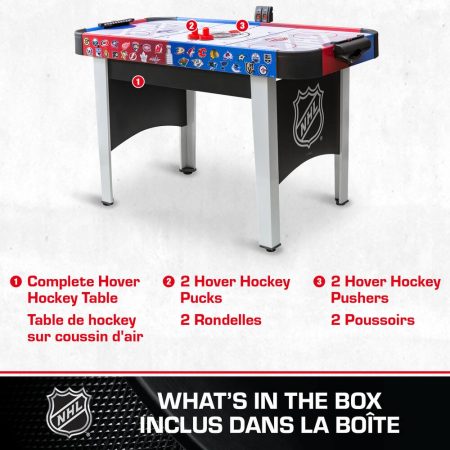 NHL Rush Hover Air Hockey Game Table w/ Electronic Scoreboard, Pucks & Pushers, 48-in