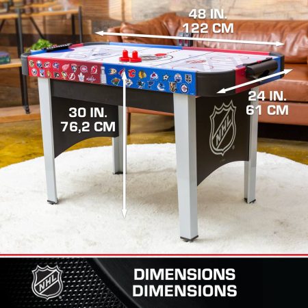 NHL Rush Hover Air Hockey Game Table w/ Electronic Scoreboard, Pucks & Pushers, 48-in