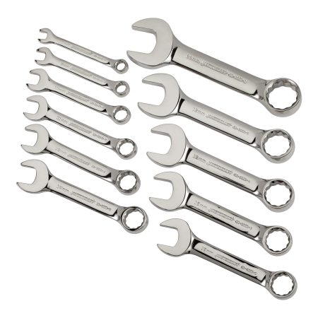 Mastercraft Combination Stubby Wrench Set, Metric, Assorted Sizes, 11-pc