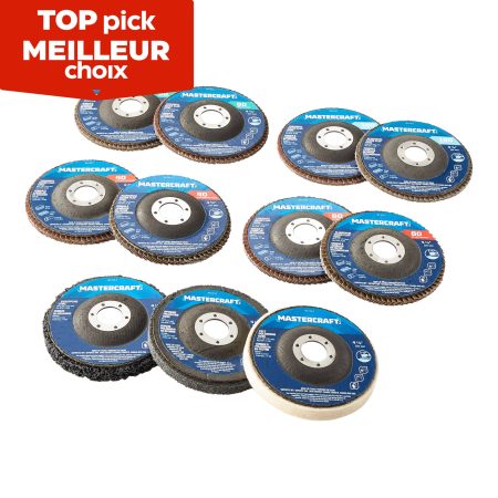 Mastercraft 4-1/2-in Flap & Polishing Disc Set for Wood, Metal, Plastic, 11-pc