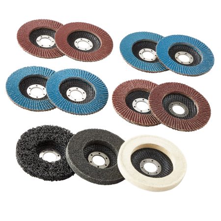 Mastercraft 4-1/2-in Flap & Polishing Disc Set for Wood, Metal, Plastic, 11-pc