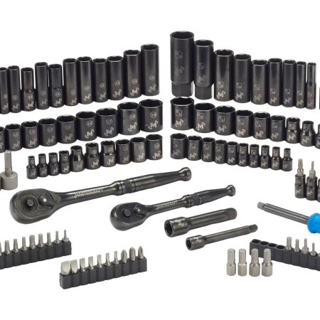 Mastercraft Socket Set, 122-pc, SAE / Metric, CRV, Black Steel Finish