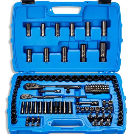 Mastercraft Socket Set, 122-pc, SAE / Metric, CRV, Black Steel Finish