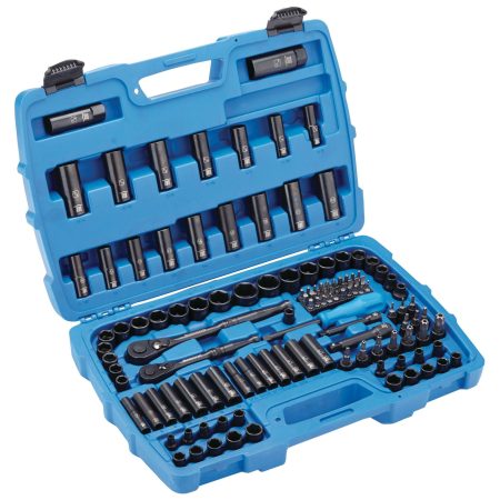 Mastercraft Socket Set, 122-pc, SAE / Metric, CRV, Black Steel Finish