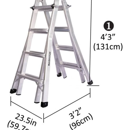 Mastercraft CSA Grade 1 Aluminum Multi-Task Ladder, 17-ft, 250-lb