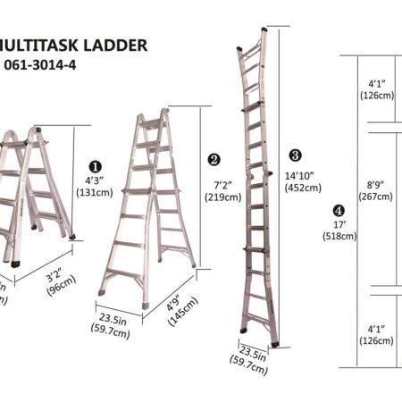 Mastercraft CSA Grade 1 Aluminum Multi-Task Ladder, 17-ft, 250-lb