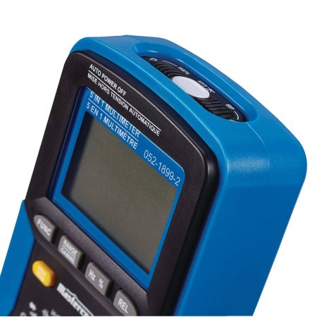 Mastercraft 5-in-1 Digital Multimeter, Measures AC/DC Voltage and Current, Blue