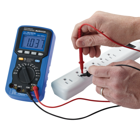 Mastercraft 5-in-1 Digital Multimeter, Measures AC/DC Voltage and Current, Blue