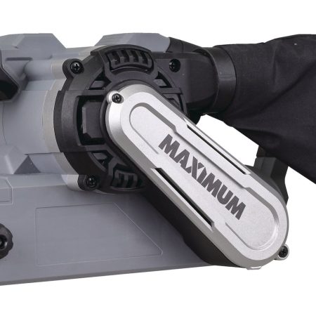 MAXIMUM 8A Lightweight Corded 6-Speed Belt Sander with Dust Bag, 3 x 21-in