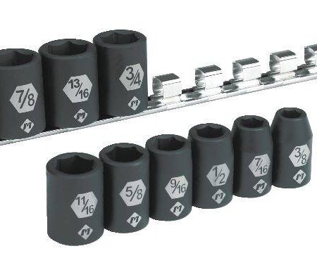 MAXIMUM Regular Impact Socket Set, 10-pc, Assorted Sizes, SAE/Metric, CRMO