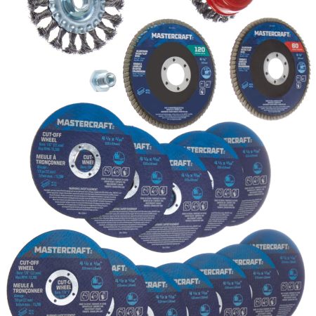 Mastercraft Steel Flap Discs & Cut off Wheels Set for Metal, 17-pc