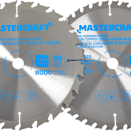 Mastercraft 7-1/4-in 24T & 40T Carbide Tipped Circular Saw Blade Set for Wood, 2-pc