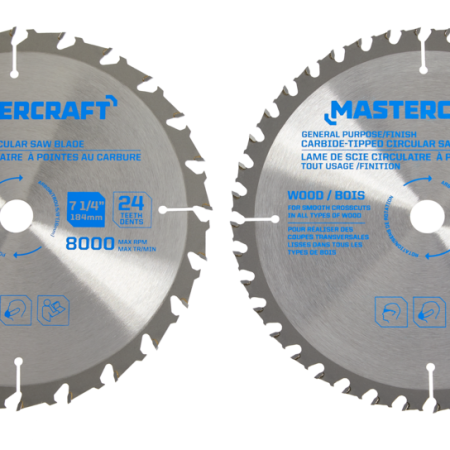 Mastercraft 7-1/4-in 24T & 40T Carbide Tipped Circular Saw Blade Set for Wood, 2-pc