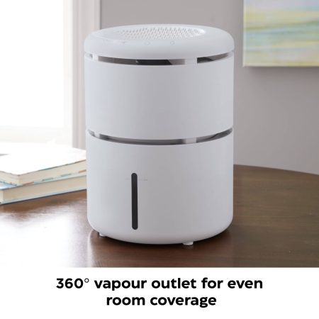 NOMA 3-Speed Top-Fill Evaporative Air Humidifier, White, 4-L