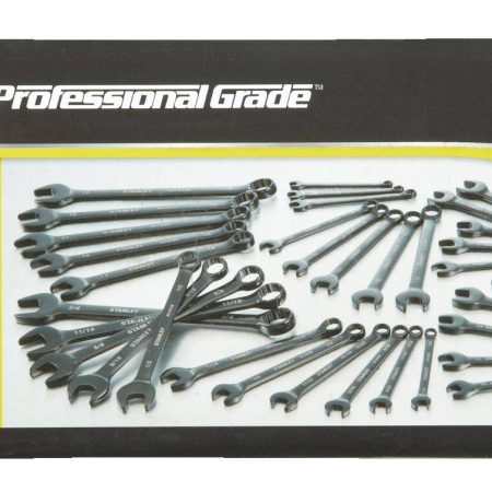 Stanley Professional Grade Combination Wrench Set, 36-pc, SAE/Metric, Black Chrome Finish