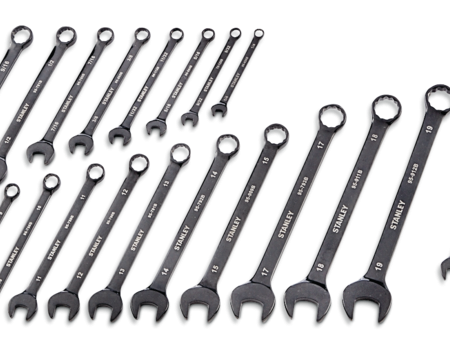 Stanley Professional Grade Combination Wrench Set, 36-pc, SAE/Metric, Black Chrome Finish