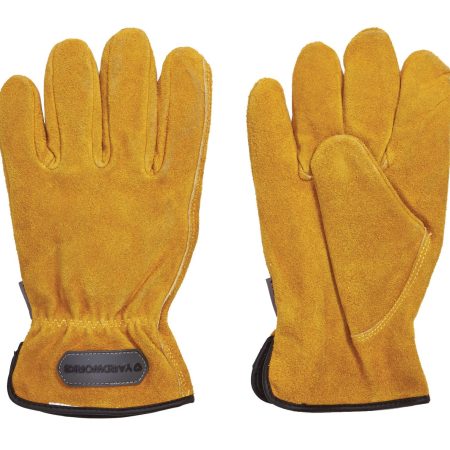 Yardworks Suede Fleeced Lined Unisex Gardening Gloves, Assorted Size, Gold